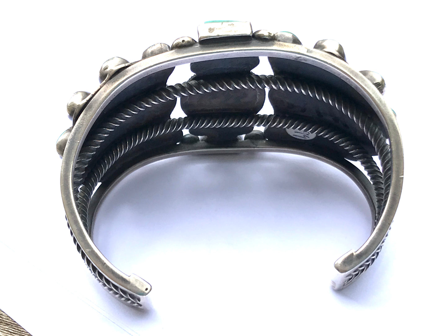 Turquoise cluster Navajo bracelet