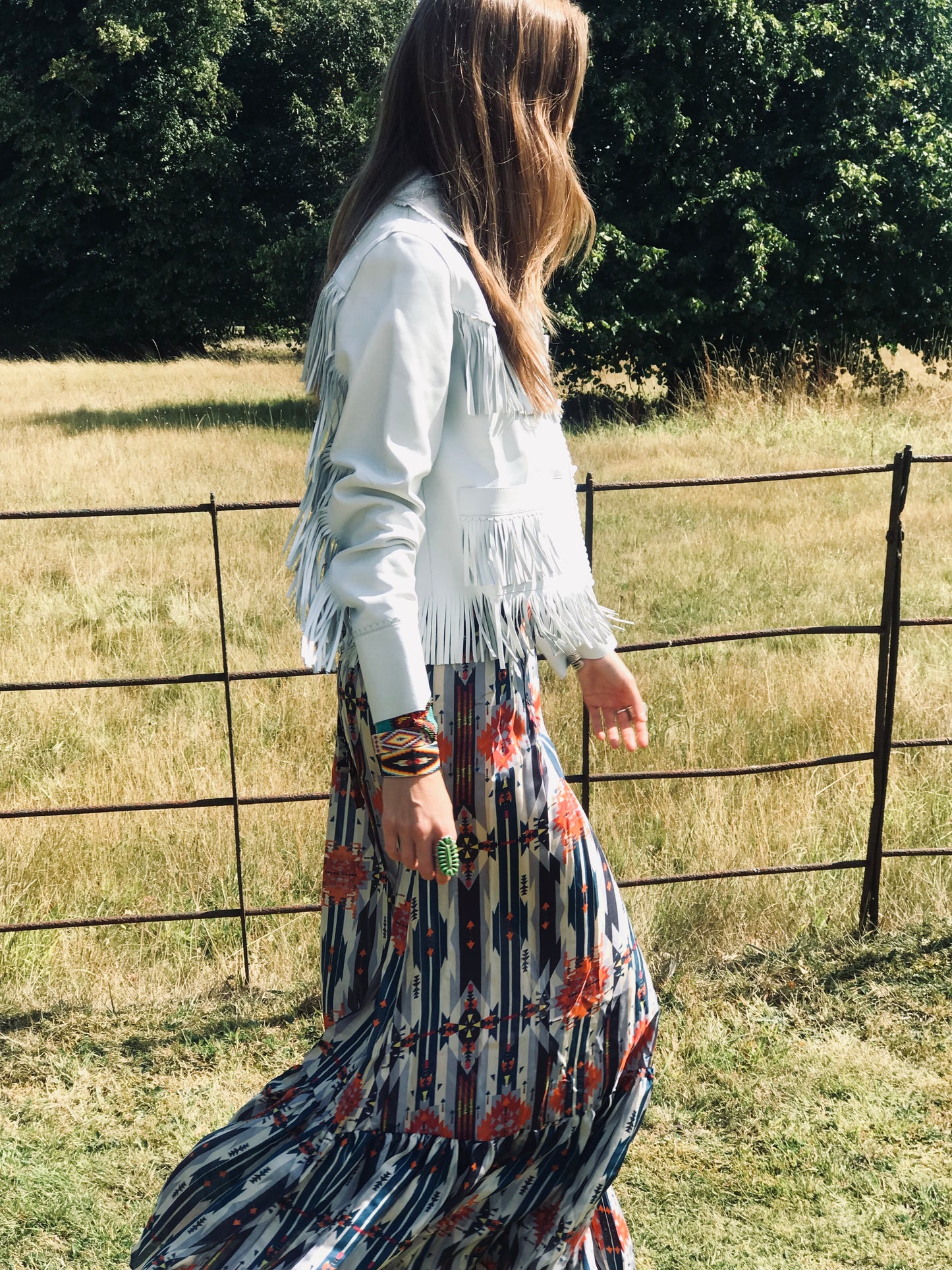 New white leather crop jacket Jessie Western