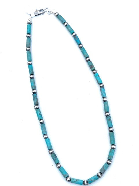 Turquoise and sterling silver necklace