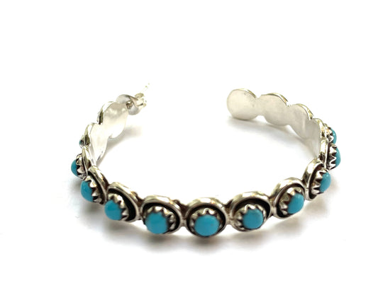 Zuni turquoise petit point hoop larger