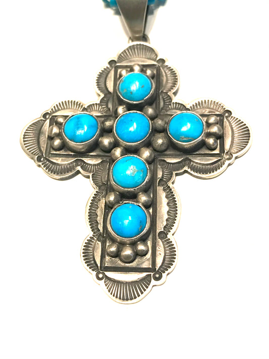 Large Navajo cross pendent