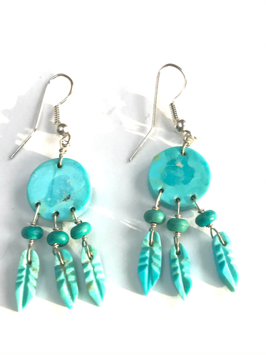 Turquoise shield earrings mini