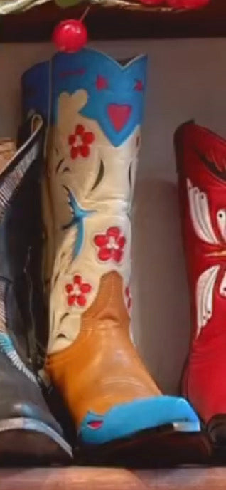 Stella boots size 8 bluebird & red bird two pairs