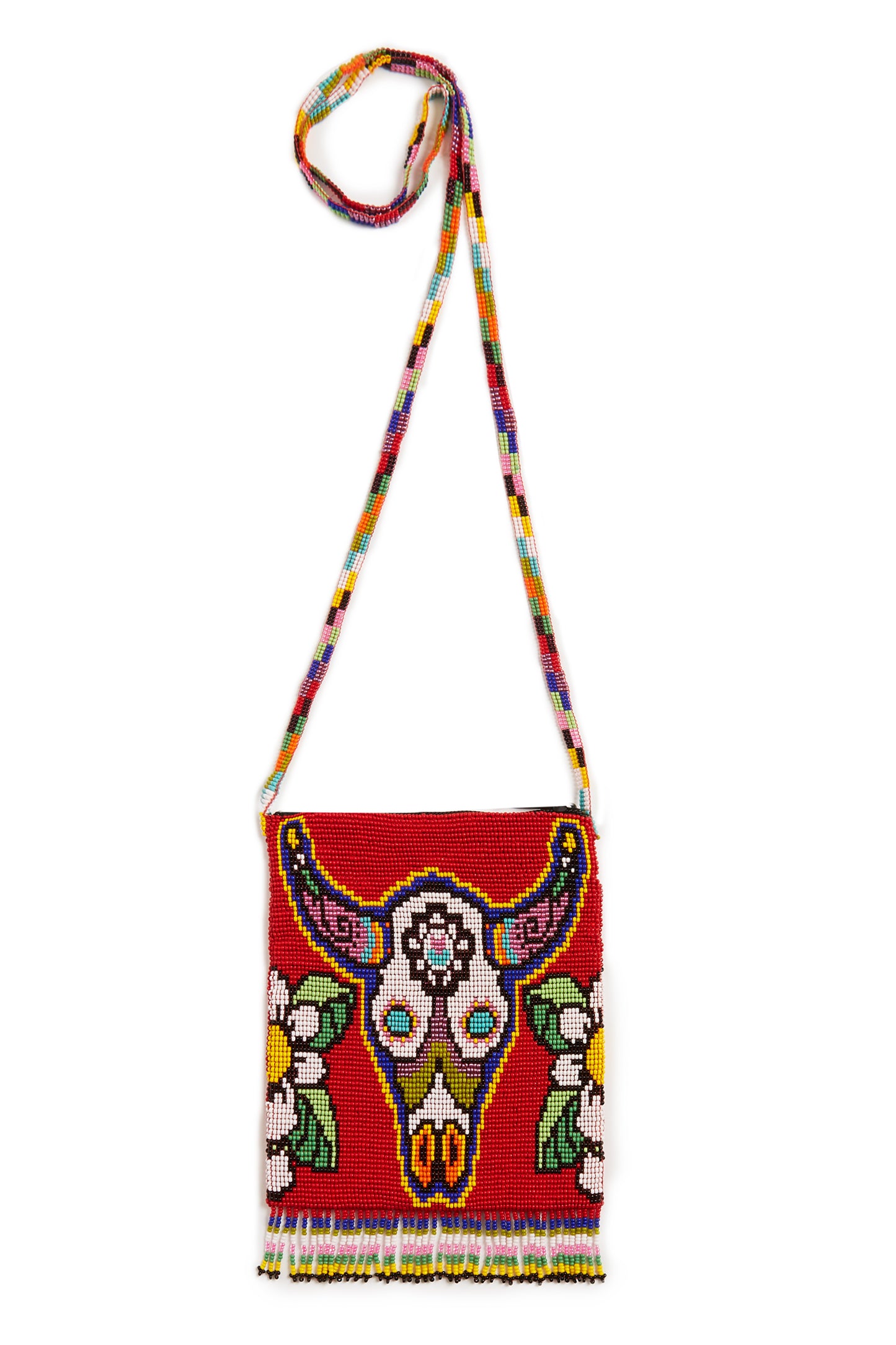 Jessie Western Rainbow Bull Beaded Crossbody Bag