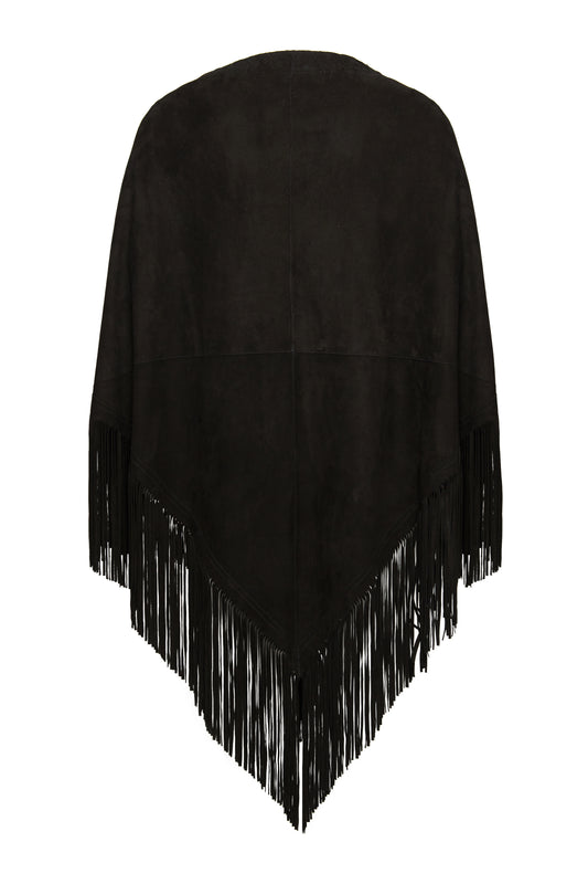 Pre order Jessie Western black suede poncho