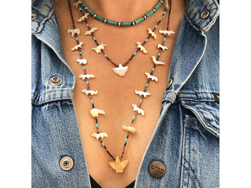 New mother of pearl Short limited edition power animal necklace