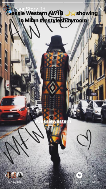 JESSIE WESTERN MFW 2018/19 new showroom in Milan