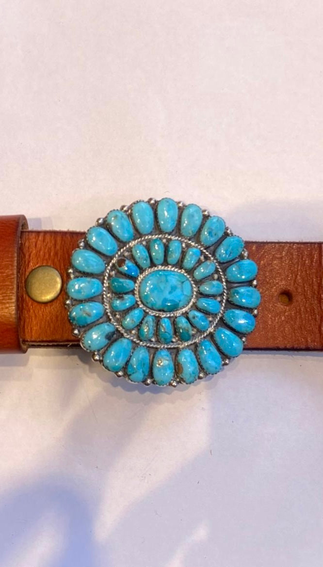Turquoise sleeping beauty Buckle cluster belt buckle