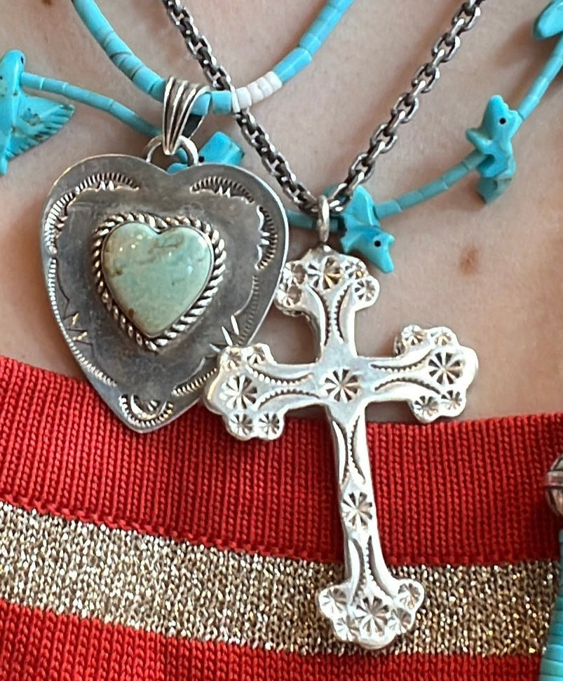 Heart and cross.