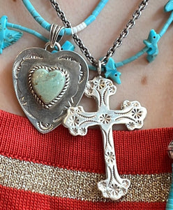 Heart and cross.