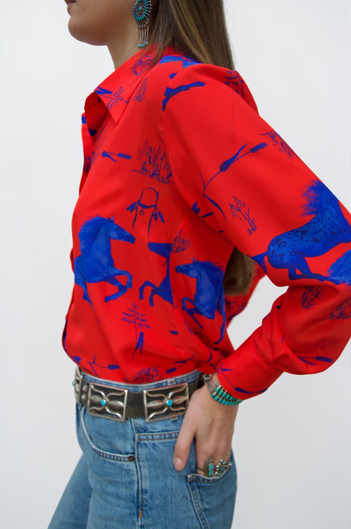 Horse Shirt - Red & Blue