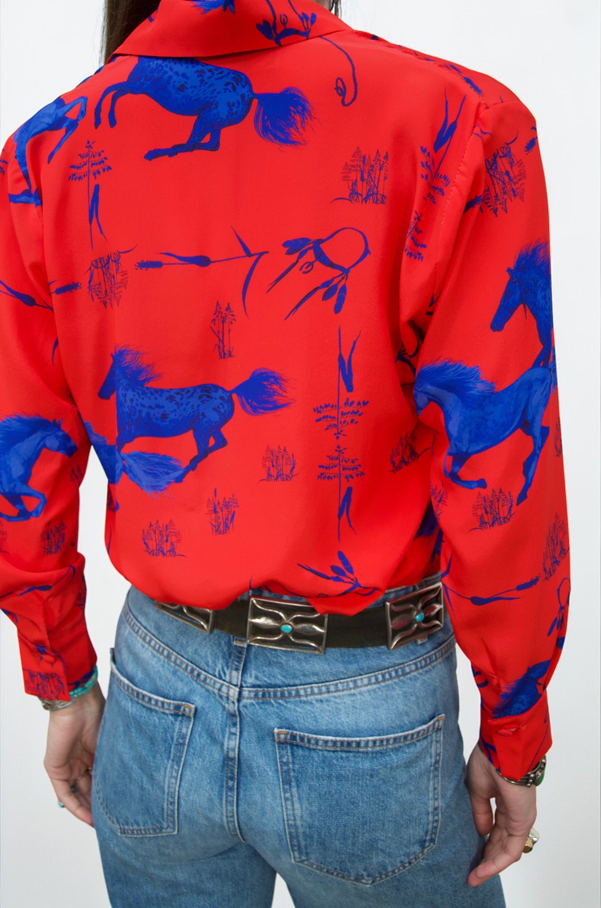 Horse Shirt - Red & Blue