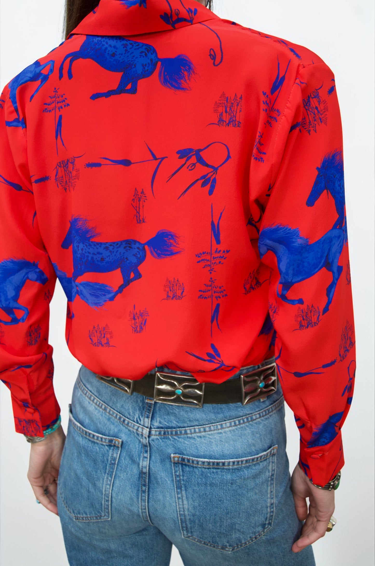 Horse Shirt - Red & Blue