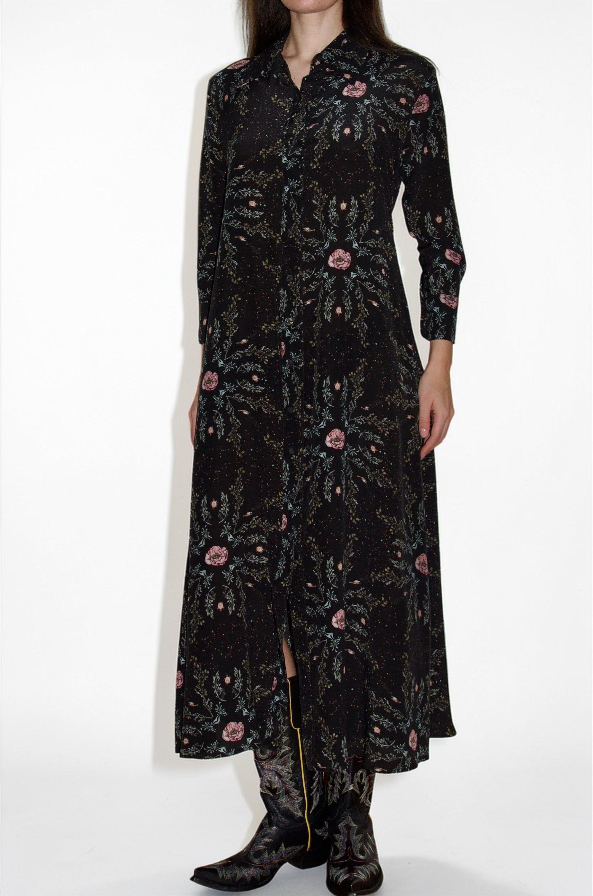 Shirt Dress - Black Sage