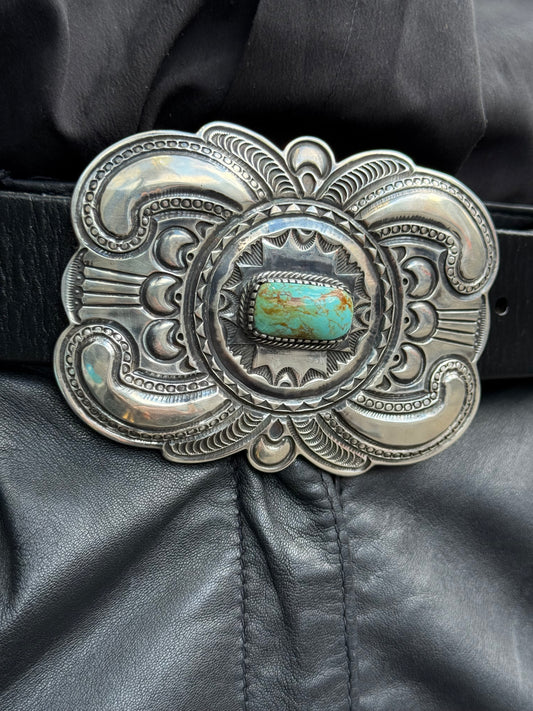 Navajo sterling  silver Punchwork Buckle