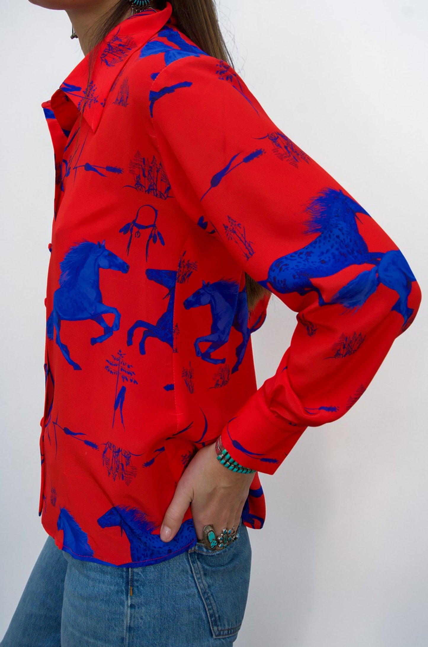 Horse Shirt - Red & Blue