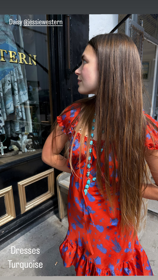 Red silk dress adjustable