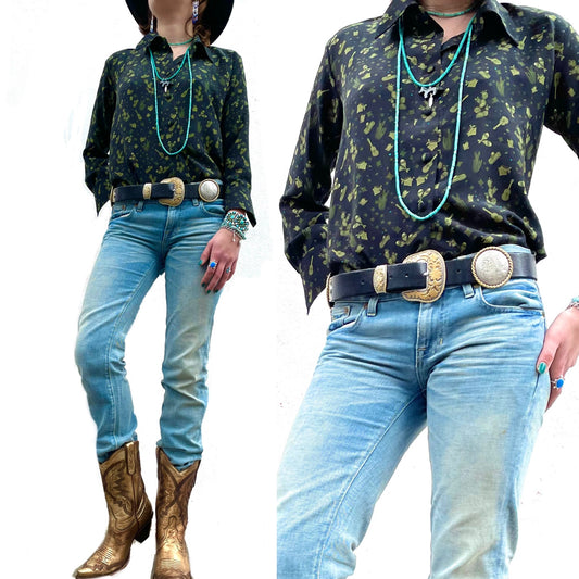 Jessie Western Silk shirt cdc 100% silk