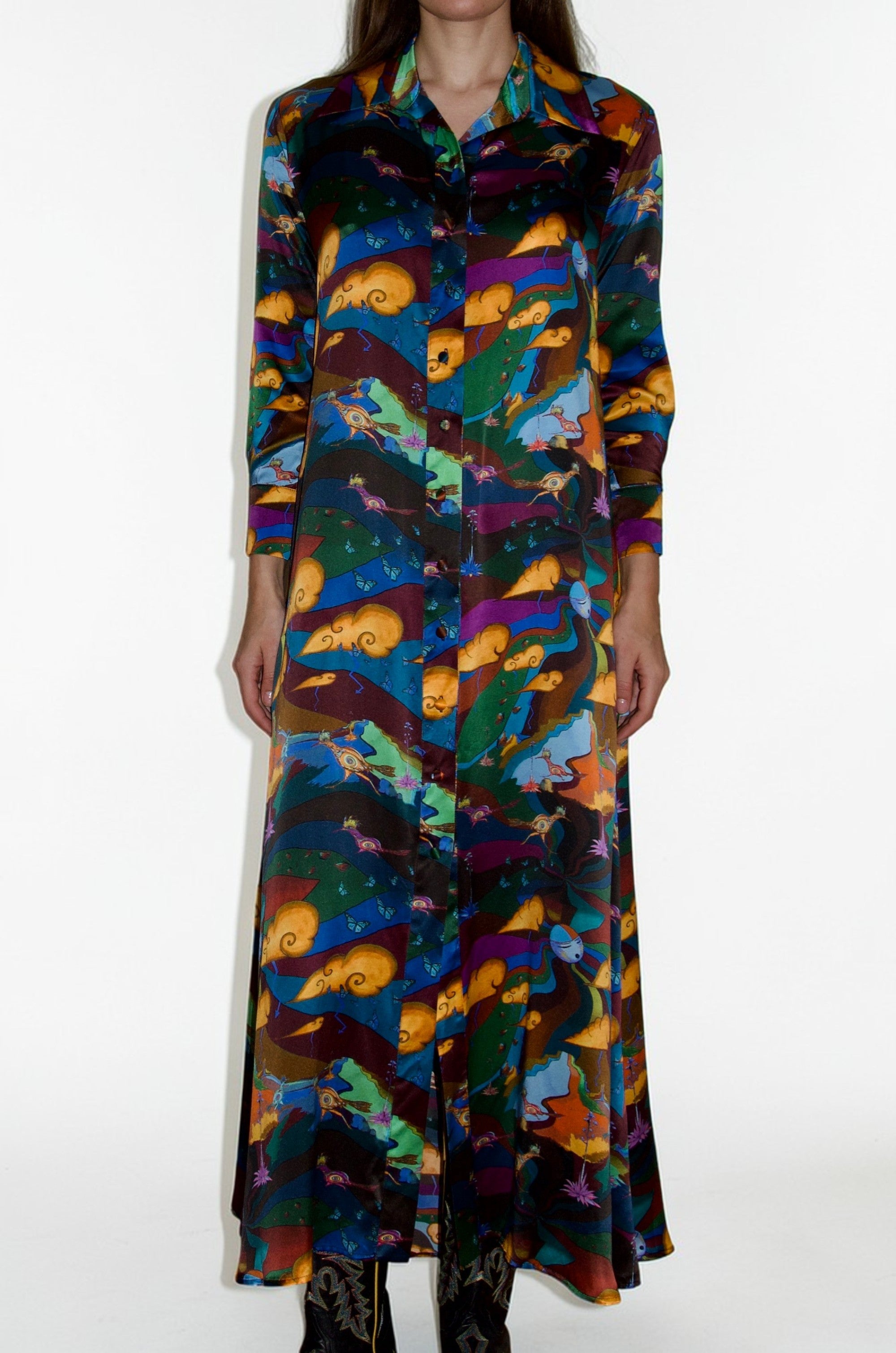 Shirt Dress - Road Runner (Orange)