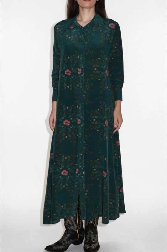 Shirt Dress - Dark Green Sage