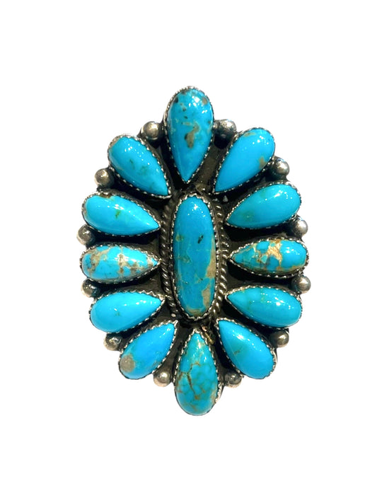 Turquoise cluster ring