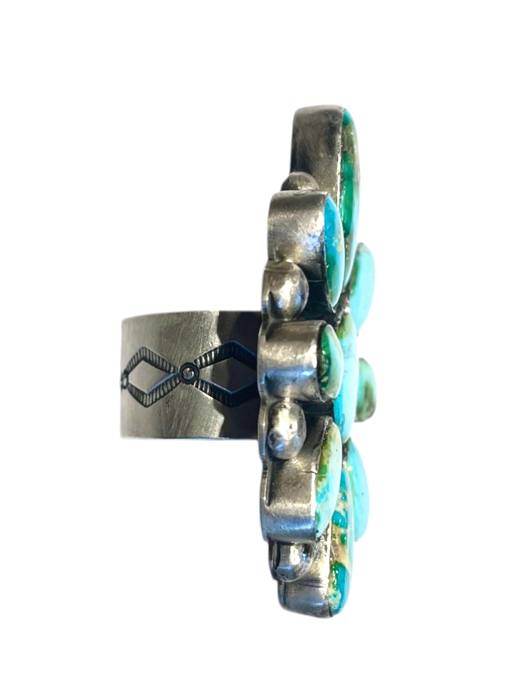 Navajo green turquoise ring