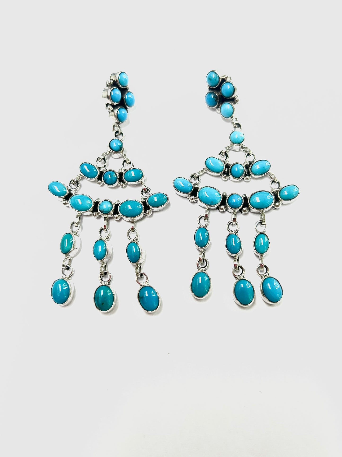 Stunning sleeping beauty turquoise earrings