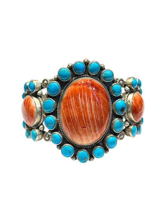 Spiny oyster and turquoise cuff