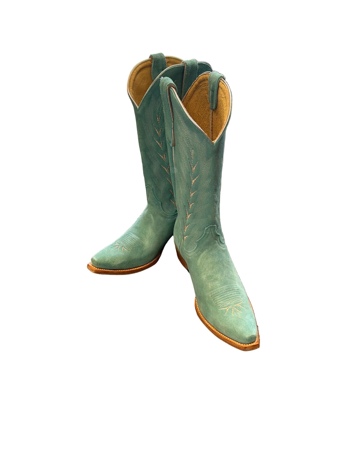 Blue suede boots