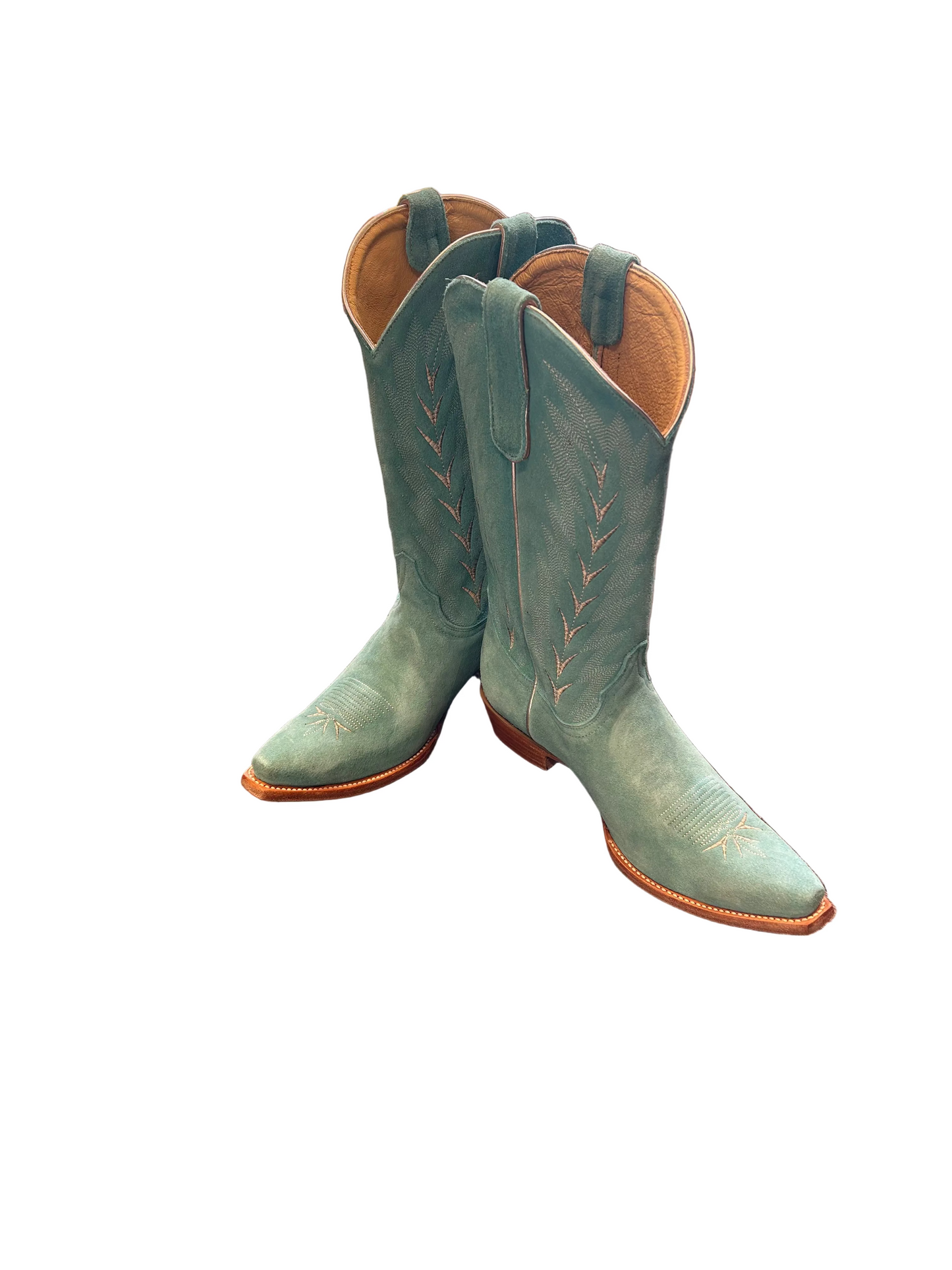Blue suede boots