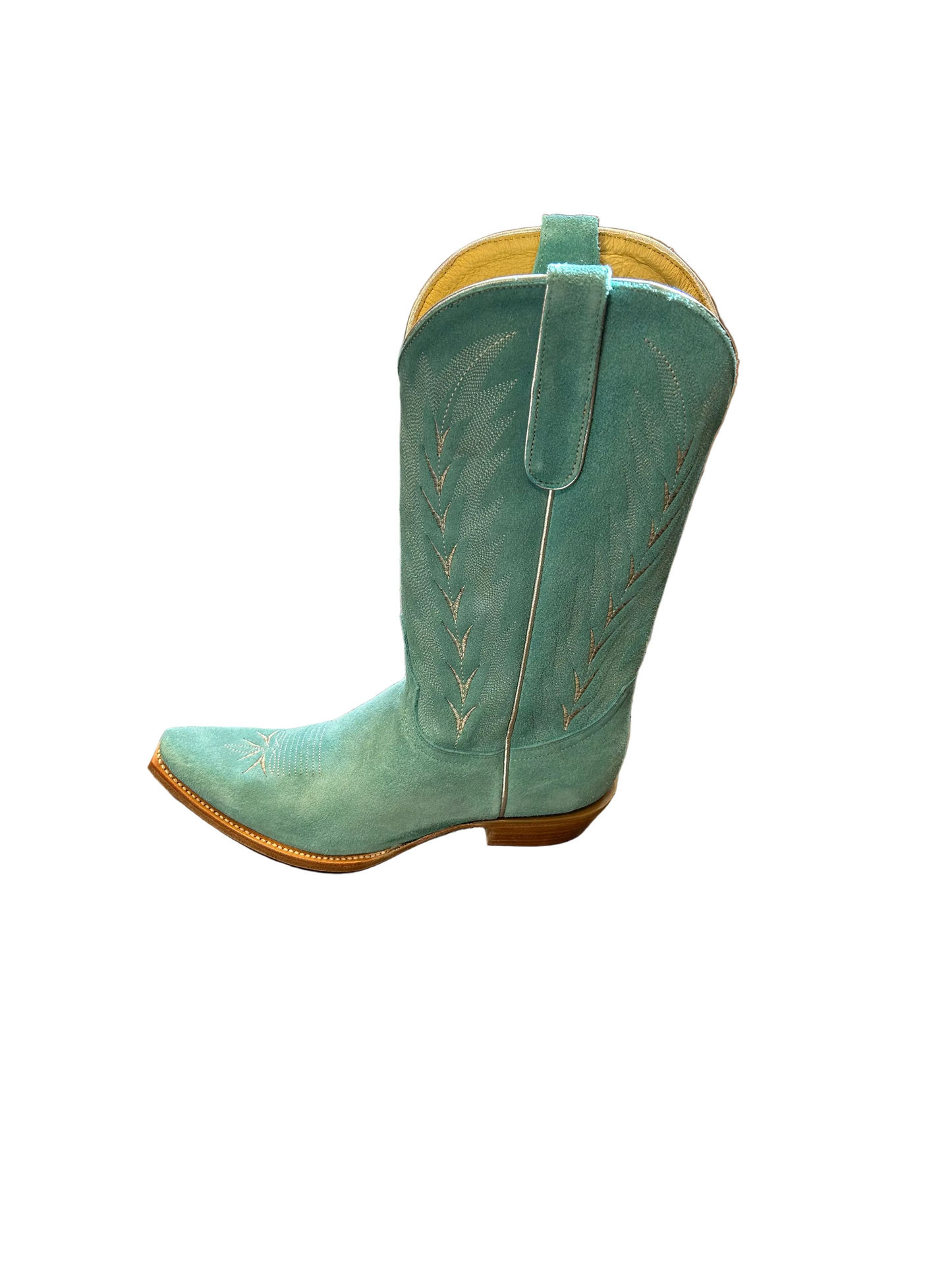 Blue suede boots