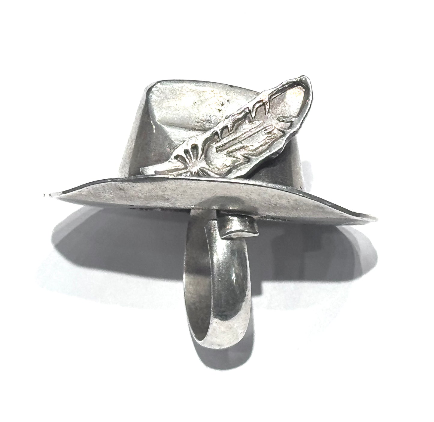 Cowboy Hat Ring Adjustable Sterling Silver & Turquoise