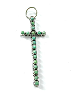 Turquoise cross pendent