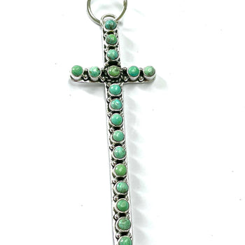 Turquoise cross pendent