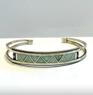 Opal inlay bracelet