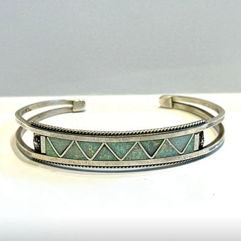 Opal inlay bracelet