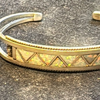 Opal inlay bracelet