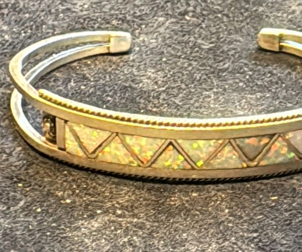 Opal inlay bracelet