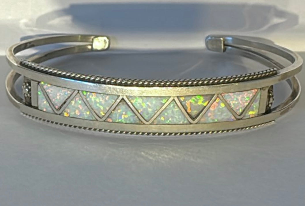 Opal inlay bracelet