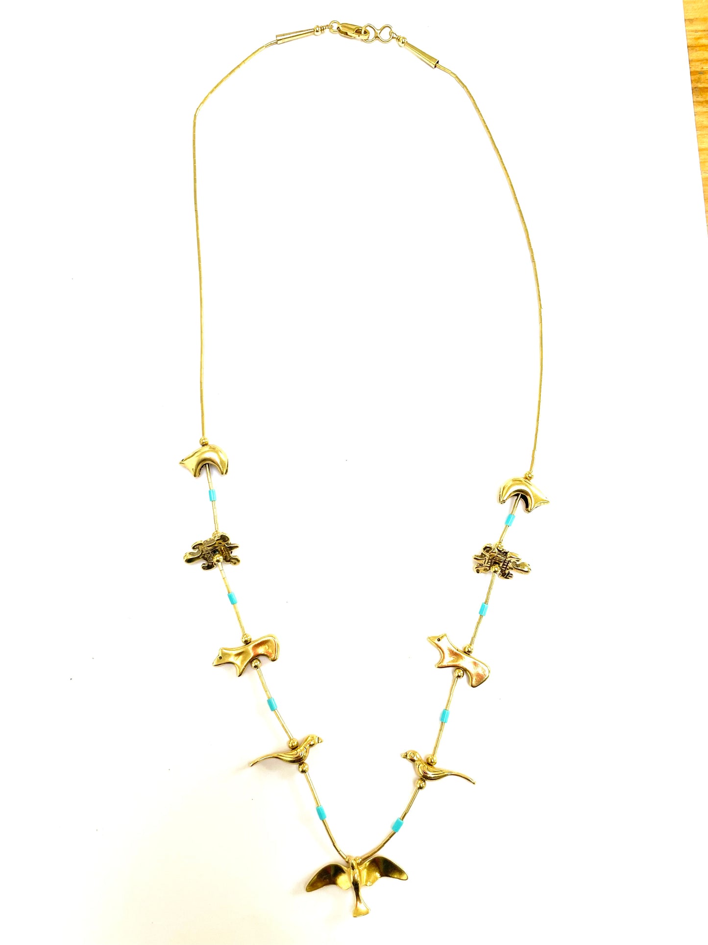 18 k gold infused power animal necklace 24 inch