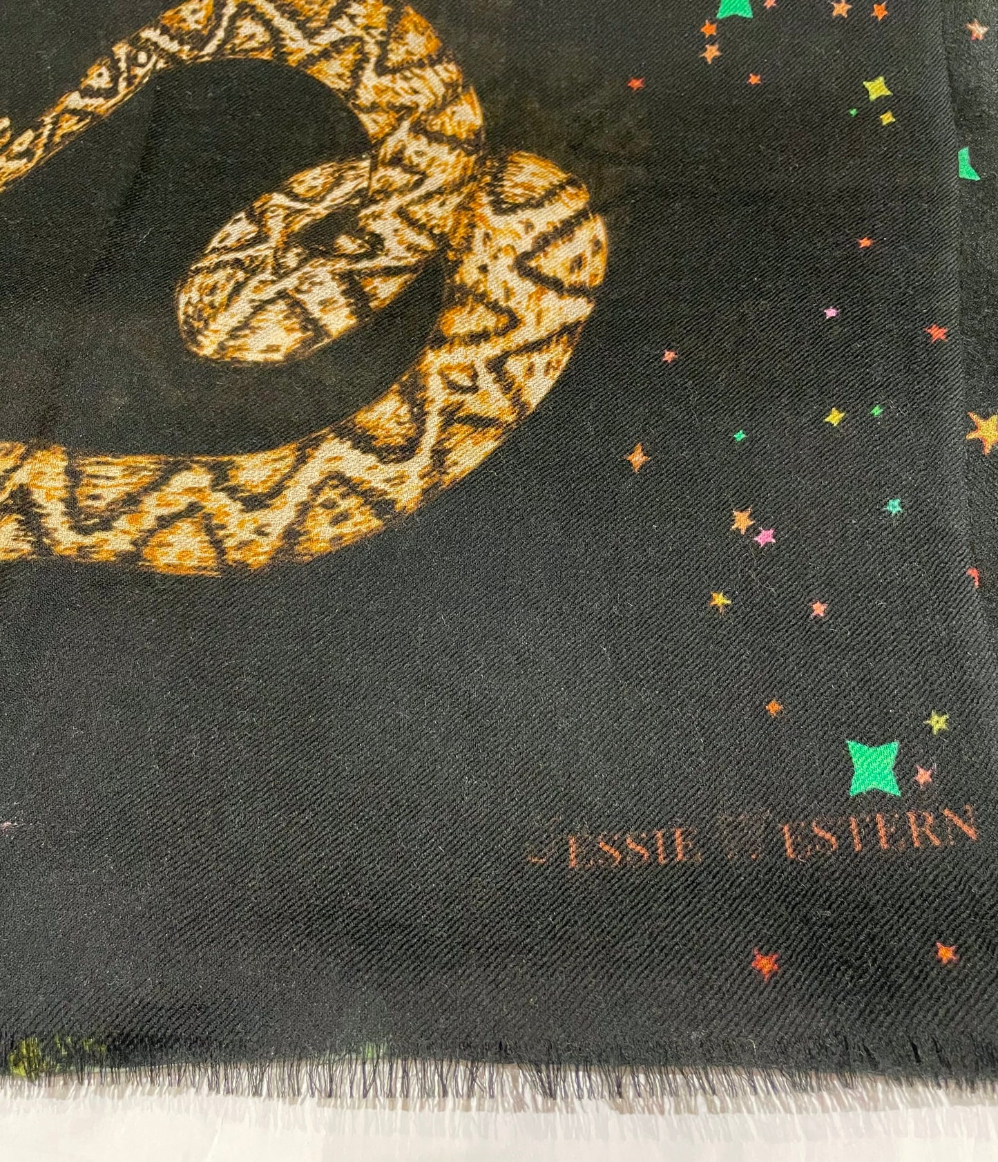 Black cashmere snake scarf