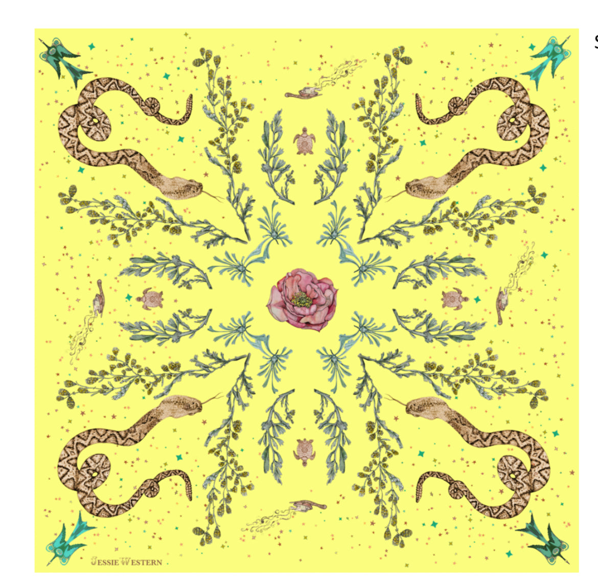 Yellow cashmere bandana