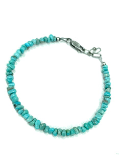 Turquoise bracelet with silver clasp