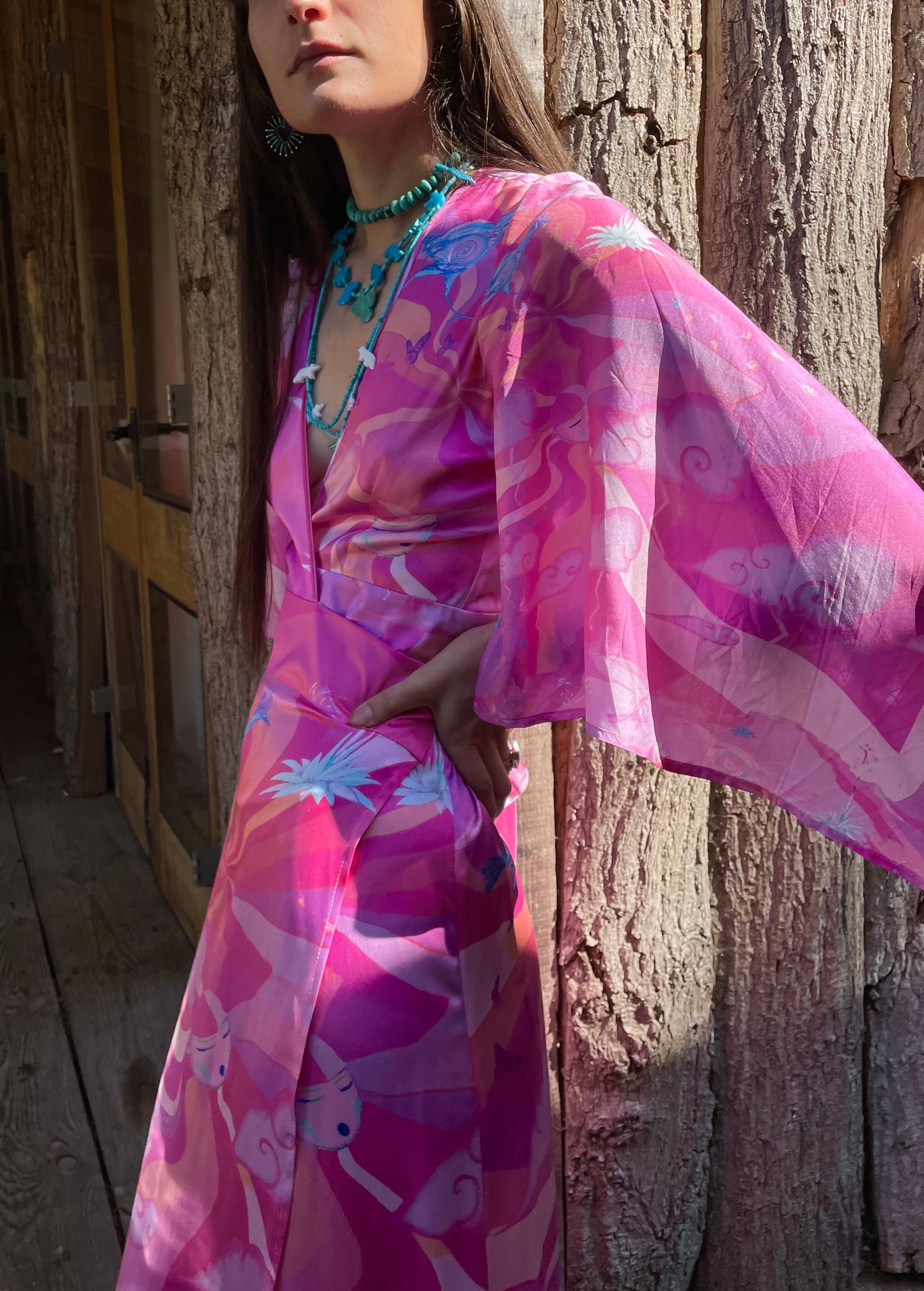 Jessie Western dress pink roadrunner