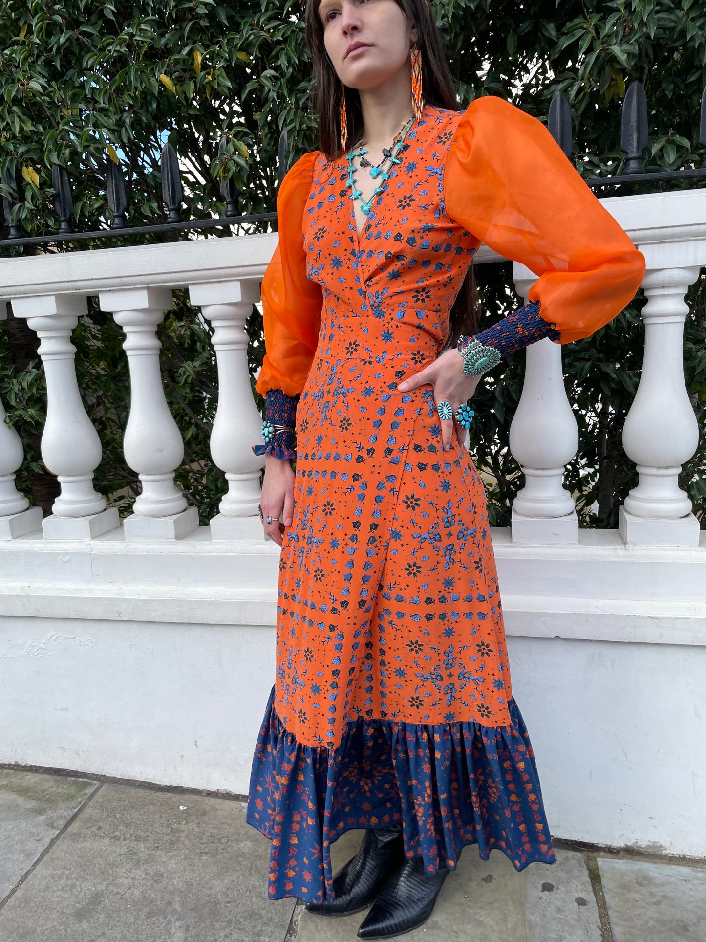 Jessie Western organza 100 % silk dress