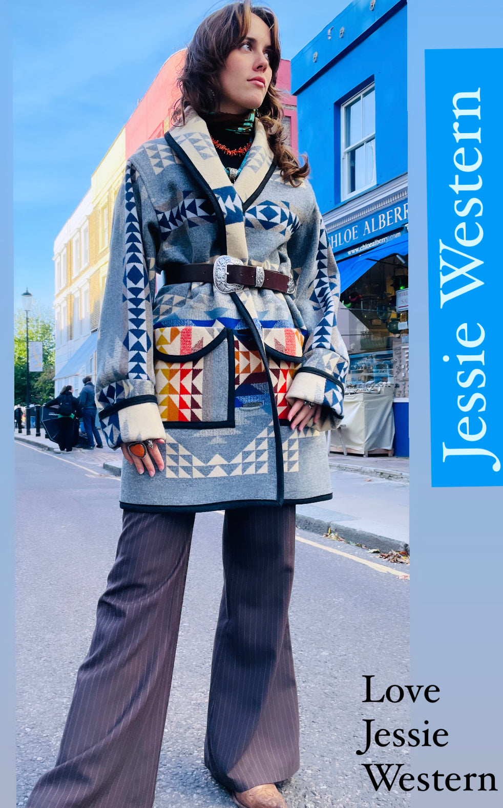 Jessie Western Oversize blanket coat