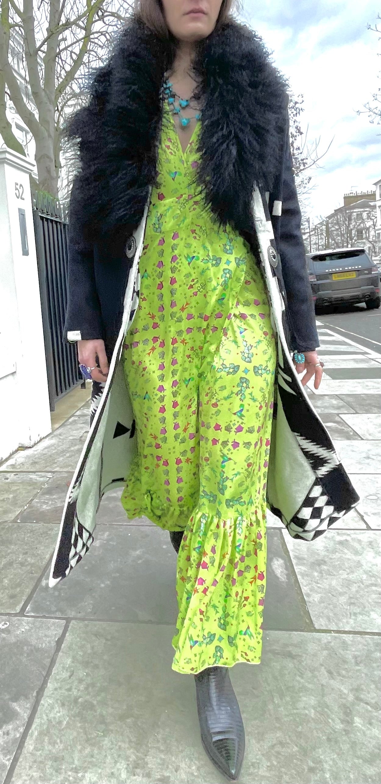 Black and white long coat Jessie Western brand