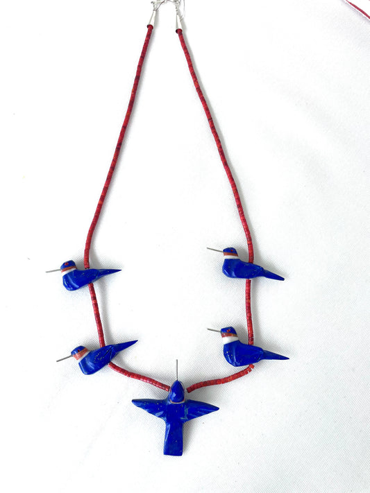 Lapis hummingbird necklace
