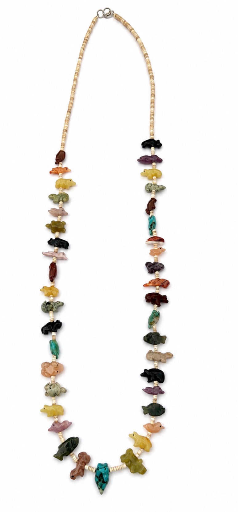 New power animal stacked honey bear necklace really long