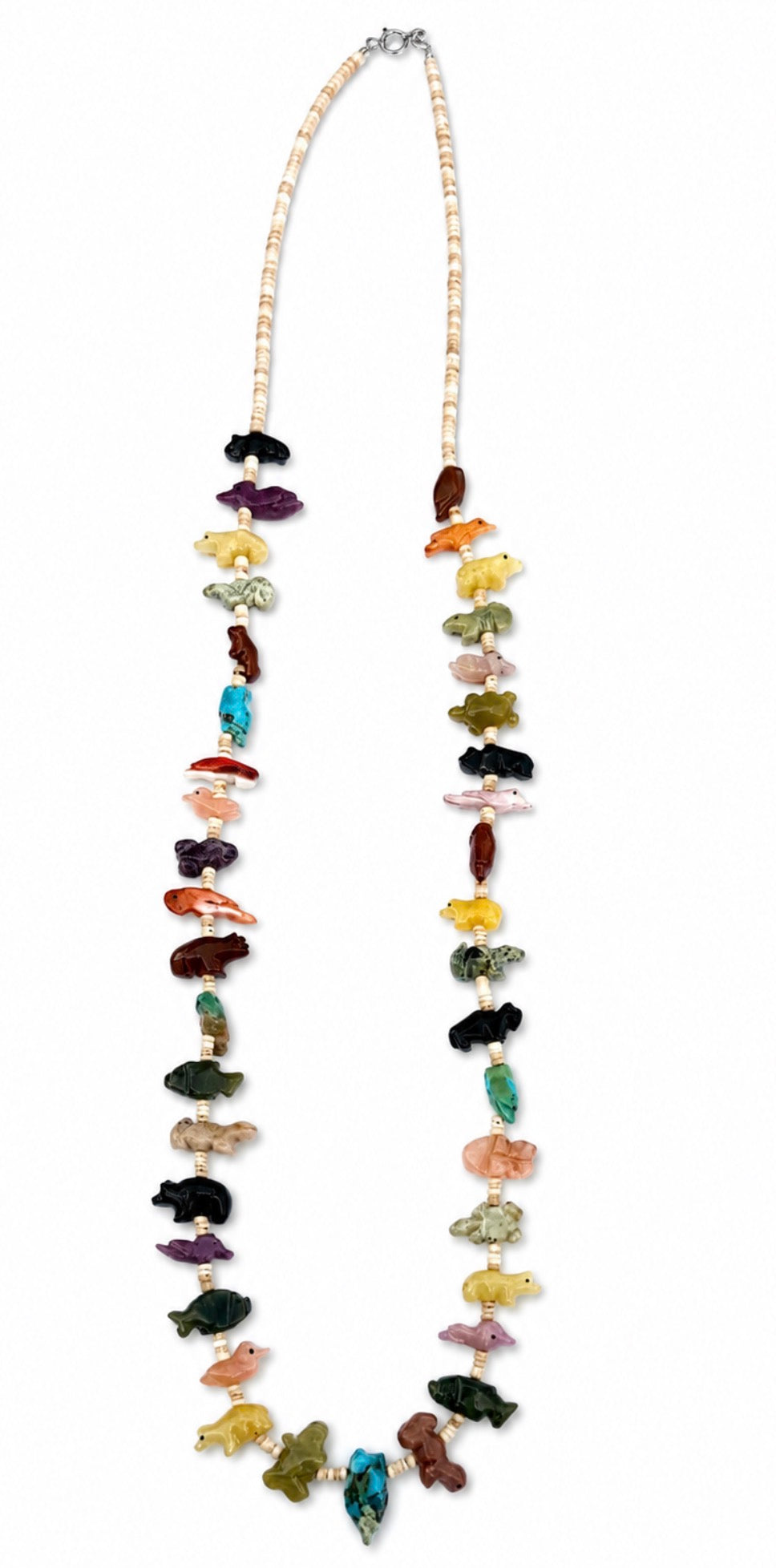 New power animal stacked honey bear necklace really long